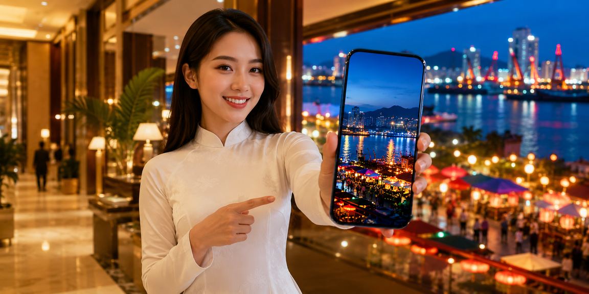 Khán giả Hải Phòng theo dõi cá cược thể thao trực tiếp với trang phục áo dài truyền thống
