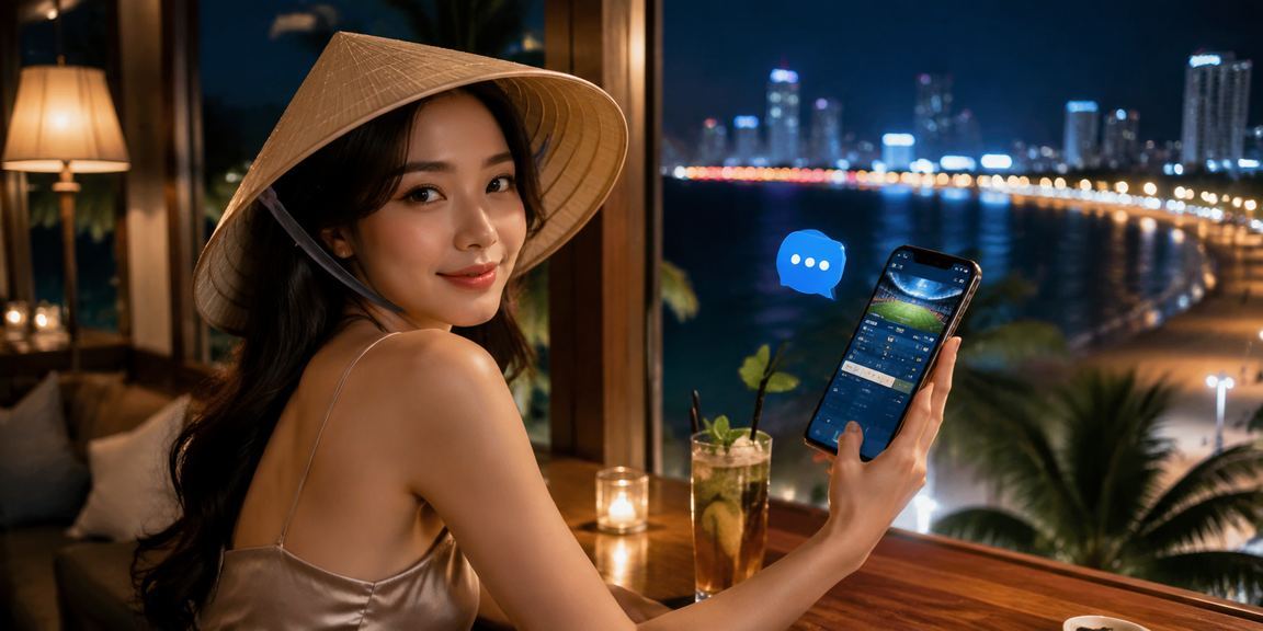 Cảnh Nha Trang với người chơi VIP nhận thưởng và trải nghiệm live casino qua điện thoại